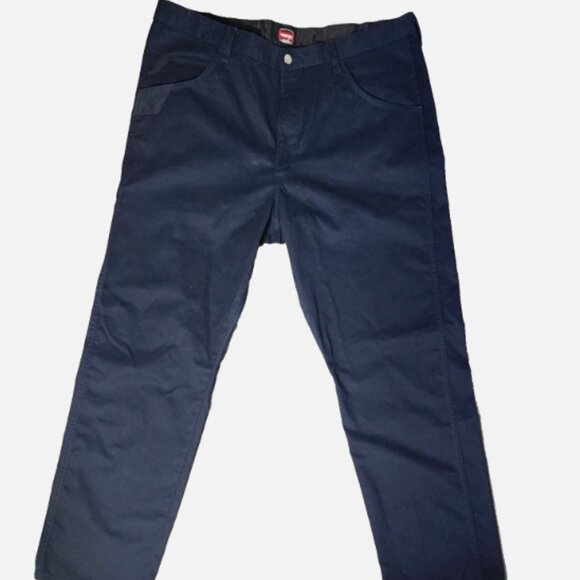 WRANGLER WORKWEAR MENS NAVY BLUE PANTS SIZE 40X32 COTTON POLYESTER BLEND - Picture 1 of 8